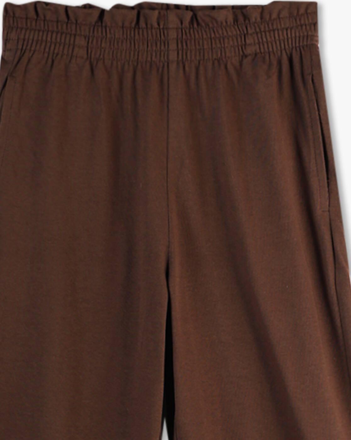 RIO GIRLS | Wide leg pant with paper ba, brown, 8-9y|2