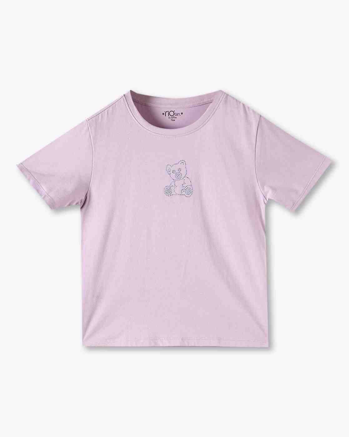 RIO GIRLS | Girls Embellished Round-Neck T-Shirt|0