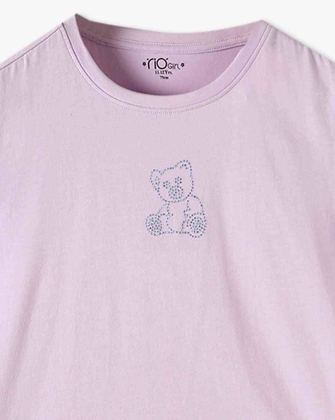 RIO GIRLS | Girls Embellished Round-Neck T-Shirt|2