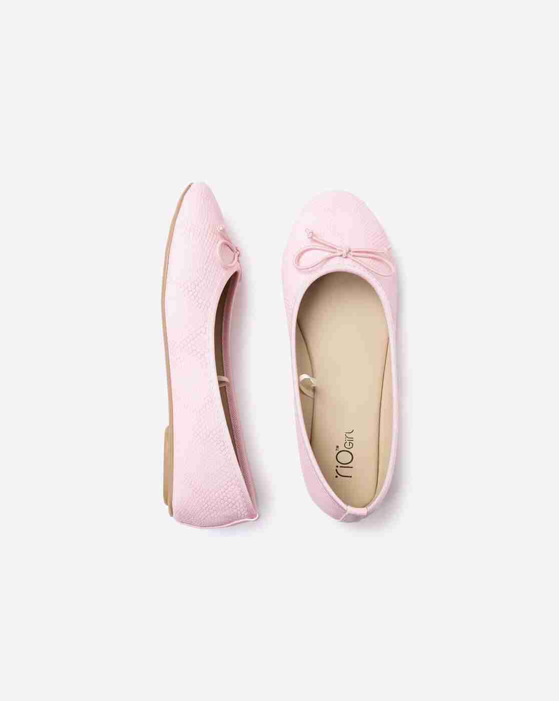Reptilian-Texture Ballerinas with Bow Accent