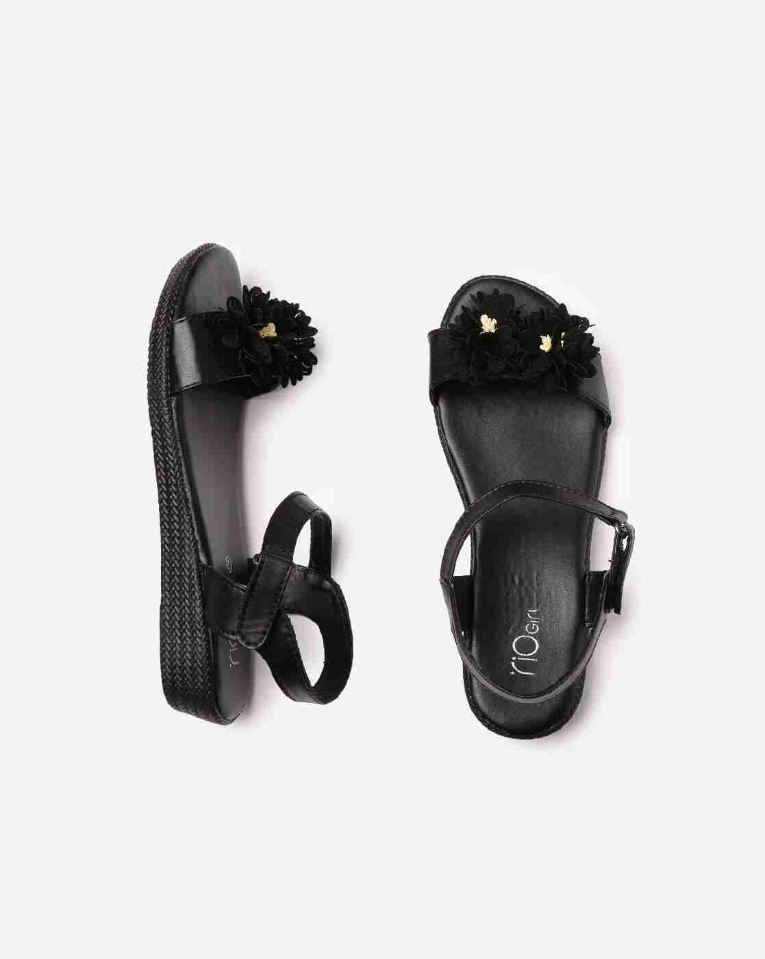 Ankle-Strap Sandals with Corsage