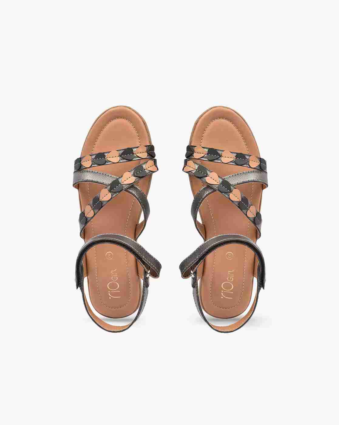 Ankle-Strap Sandals with Velcro Fastening