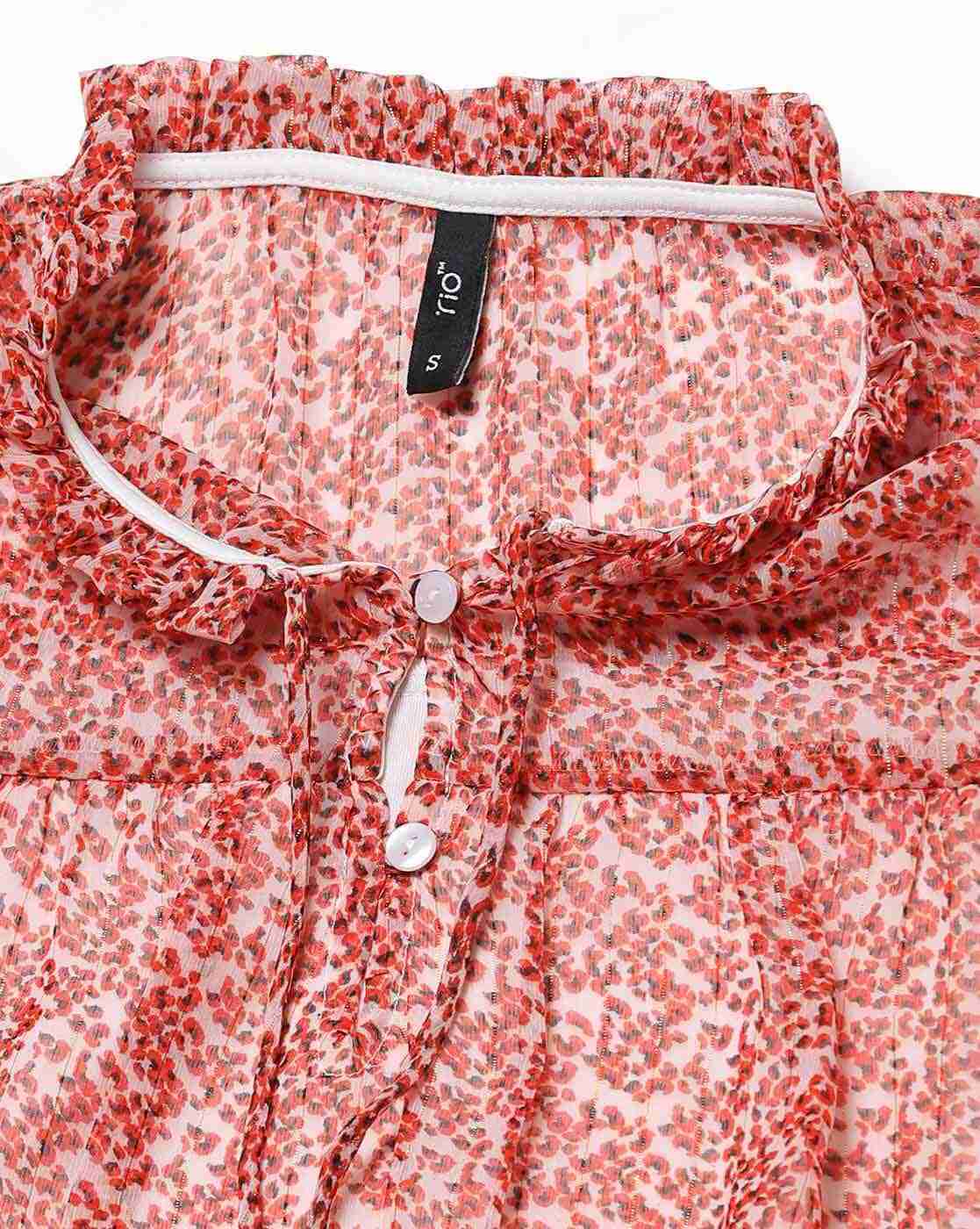 RIO | Printed Shift Dress with Bishop Sleeves|4