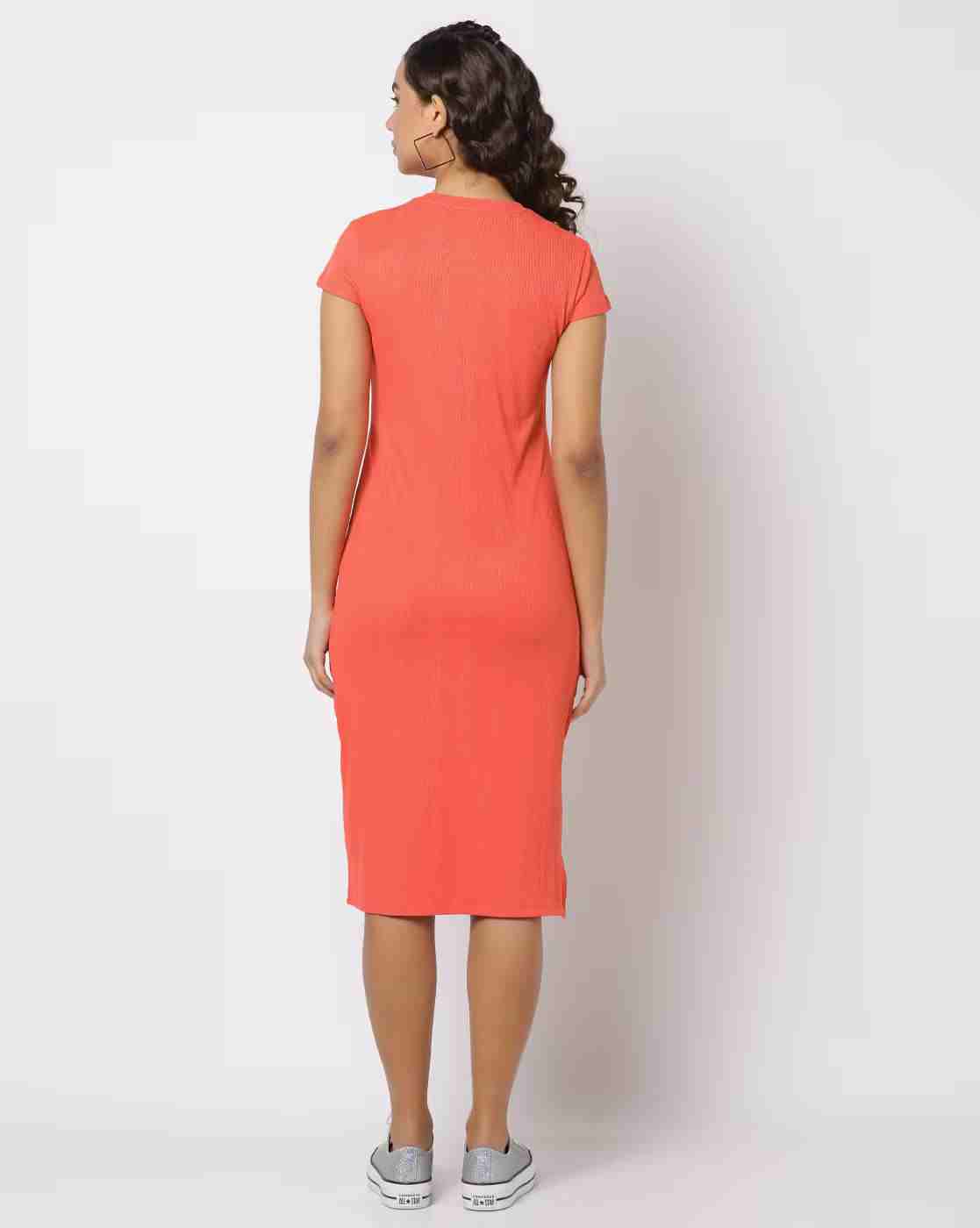 RIO | Ribbed Bodycon Dress with Cap Sleeves|2