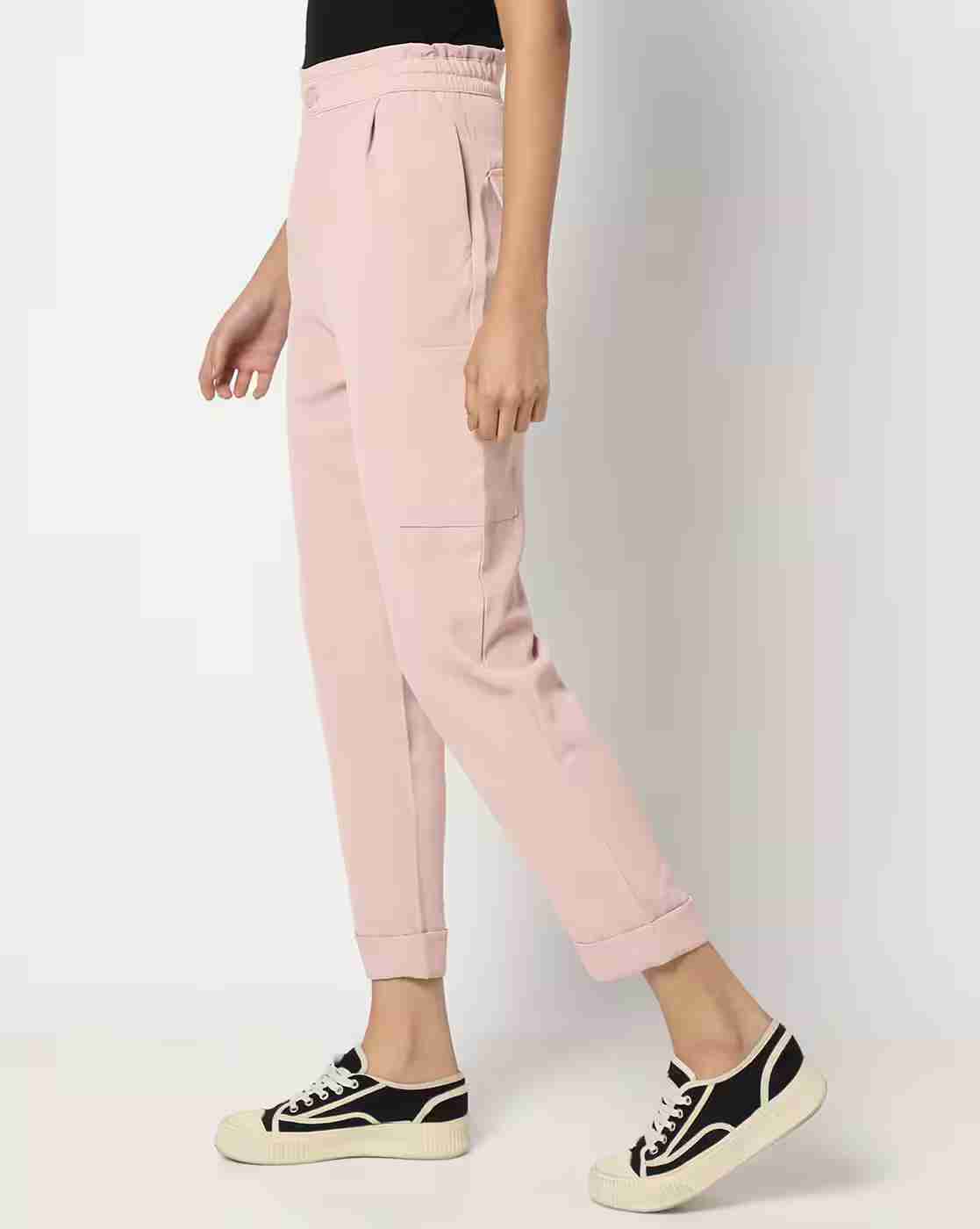 RIO | Women Straight Fit Paperbag Waist Trousers|1
