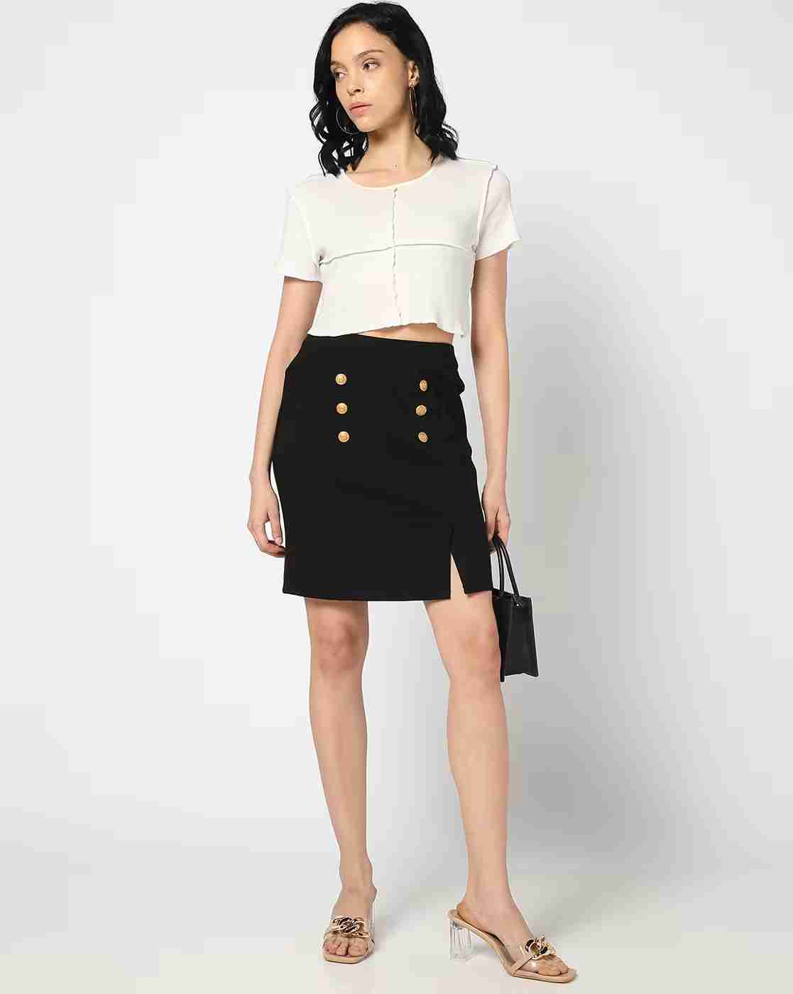 RIO | Women Front Button Straight Skirt|0