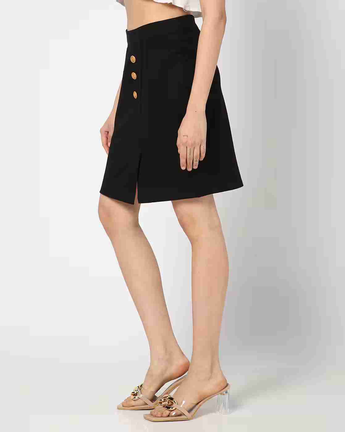 RIO | Women Front Button Straight Skirt|1