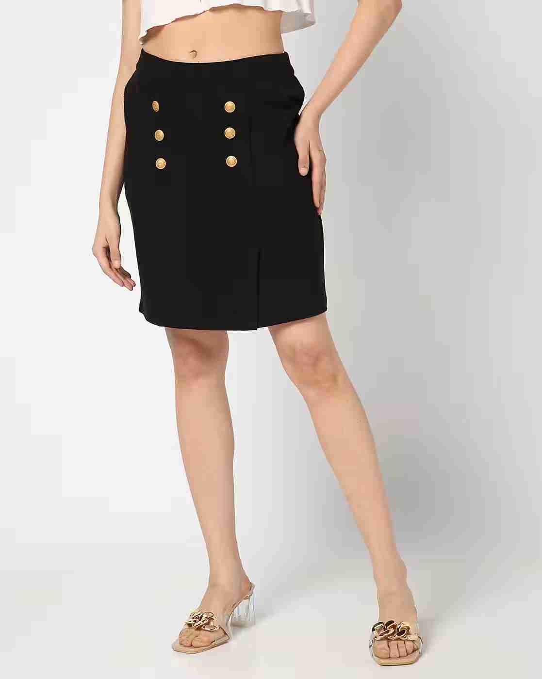 RIO | Women Front Button Straight Skirt|3