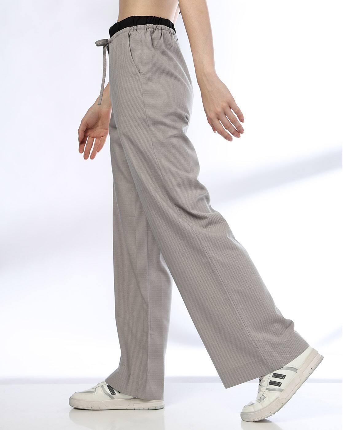 RIO | Women Wide Leg Trousers with Contrast Drawstring Waist