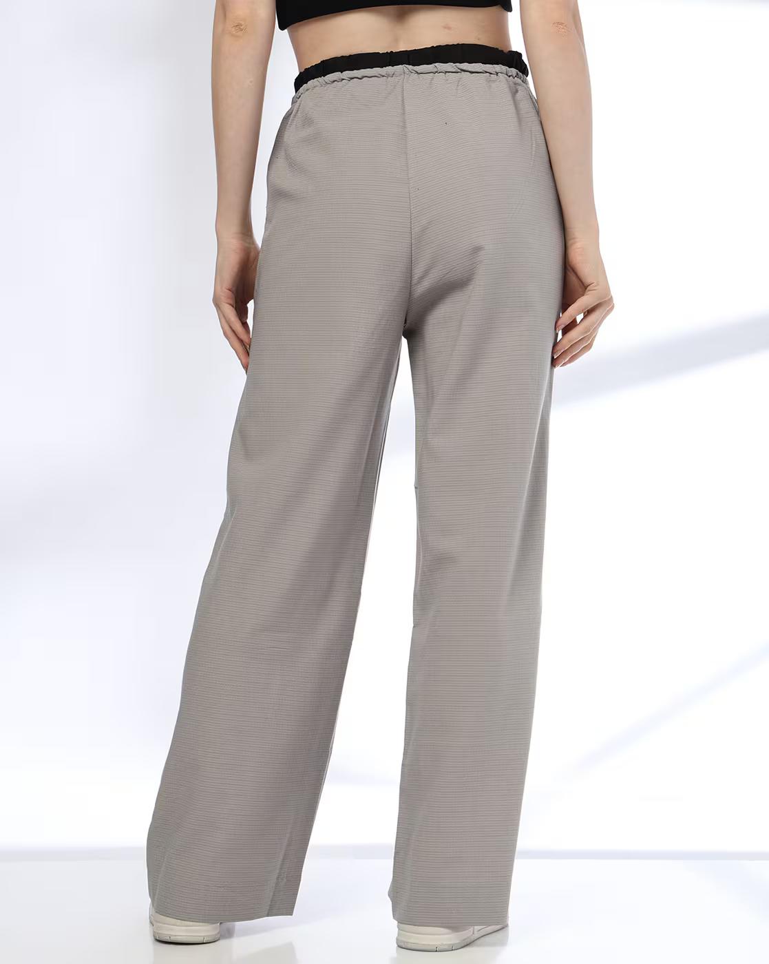 RIO | Women Wide Leg Trousers with Contrast Drawstring Waist|2