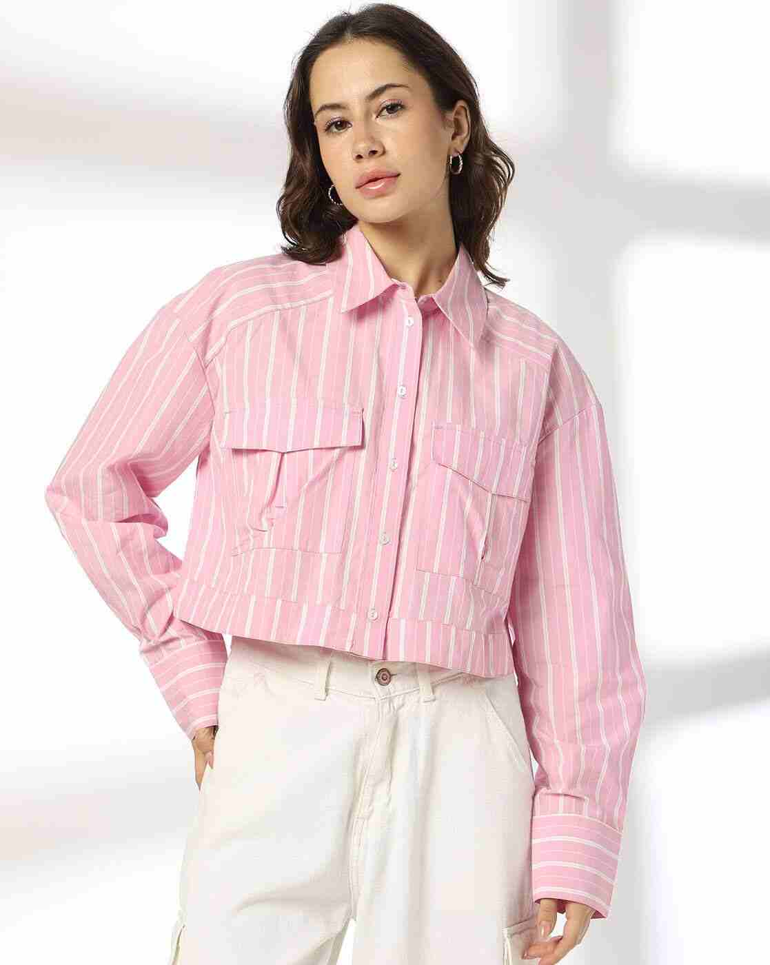 RIO | Women Striped Regular Fit Shirt with Flap Pockets