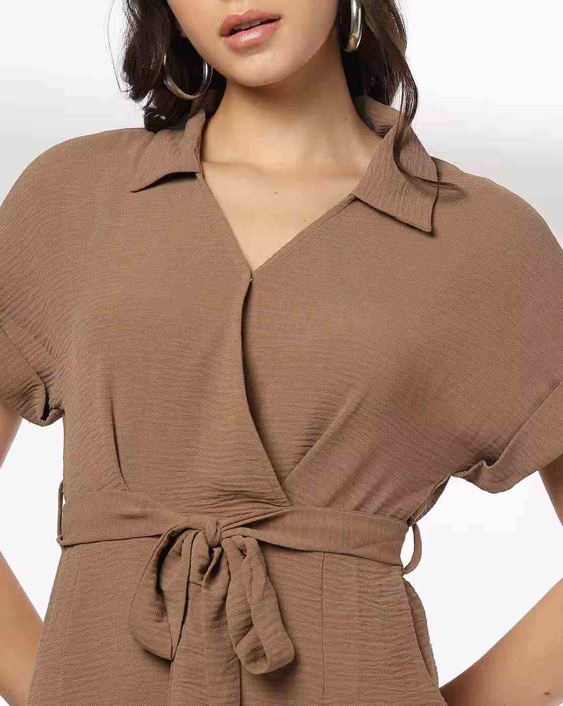 RIO | Women Textured Shirt Dress with Belt|4