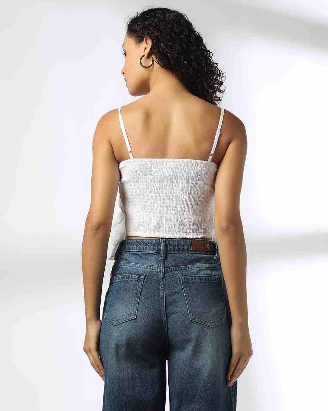 RIO | Women Schiffli Embroidered Regular Fit Strappy Top|2