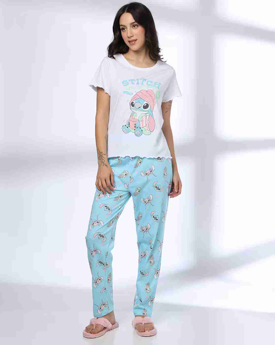 RIO | Women Graphic Print T-Shirt & Pyjamas Set|0
