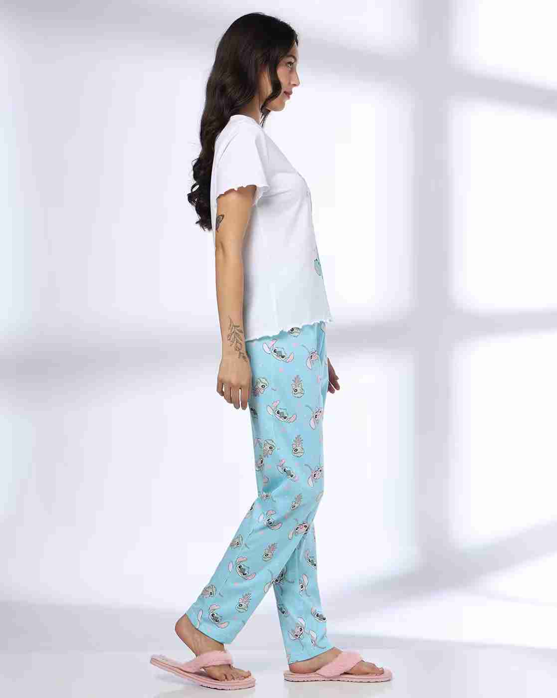 RIO | Women Graphic Print T-Shirt & Pyjamas Set|1