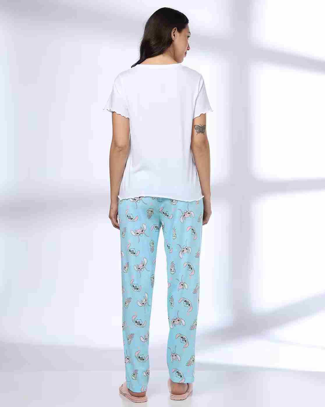 RIO | Women Graphic Print T-Shirt & Pyjamas Set|2