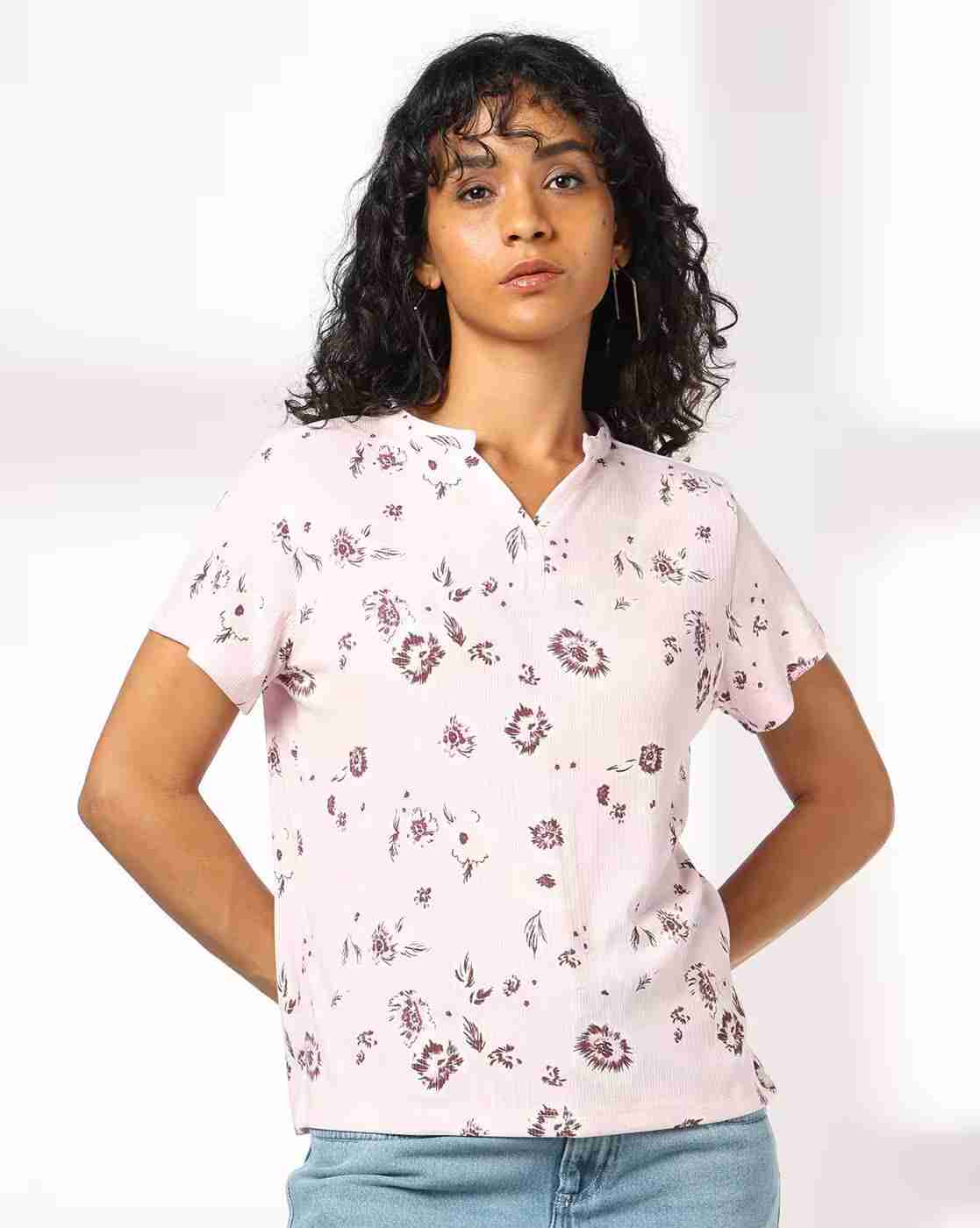 RIO | Women Floral Print Regular Fit V-Neck Top|0