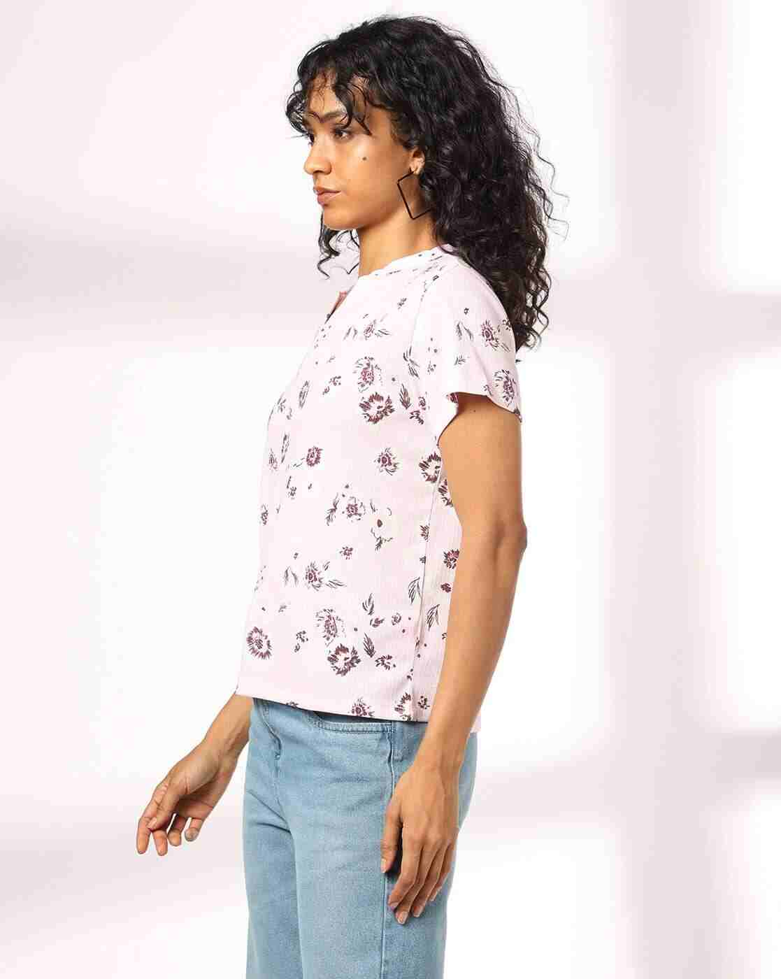 RIO | Women Floral Print Regular Fit V-Neck Top|1