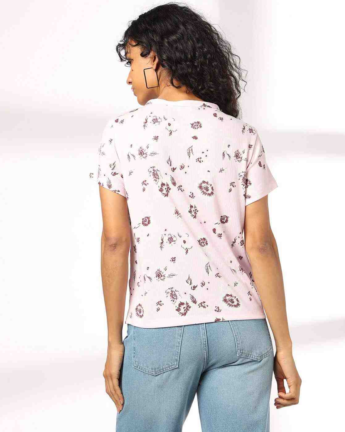 RIO | Women Floral Print Regular Fit V-Neck Top|2