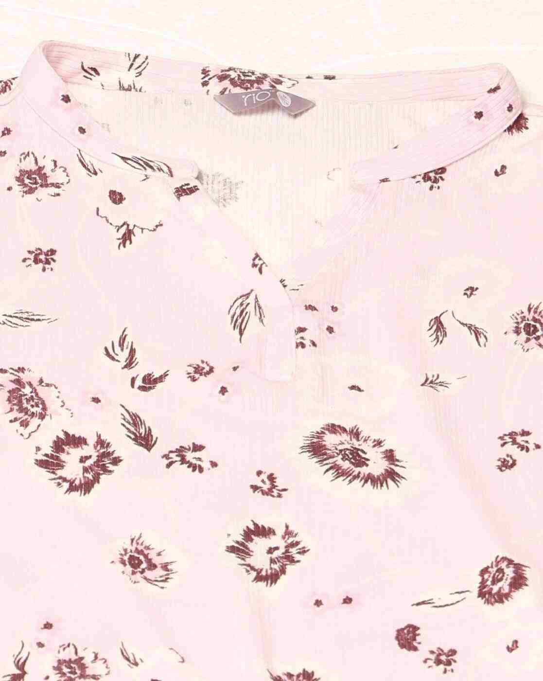 RIO | Women Floral Print Regular Fit V-Neck Top|4