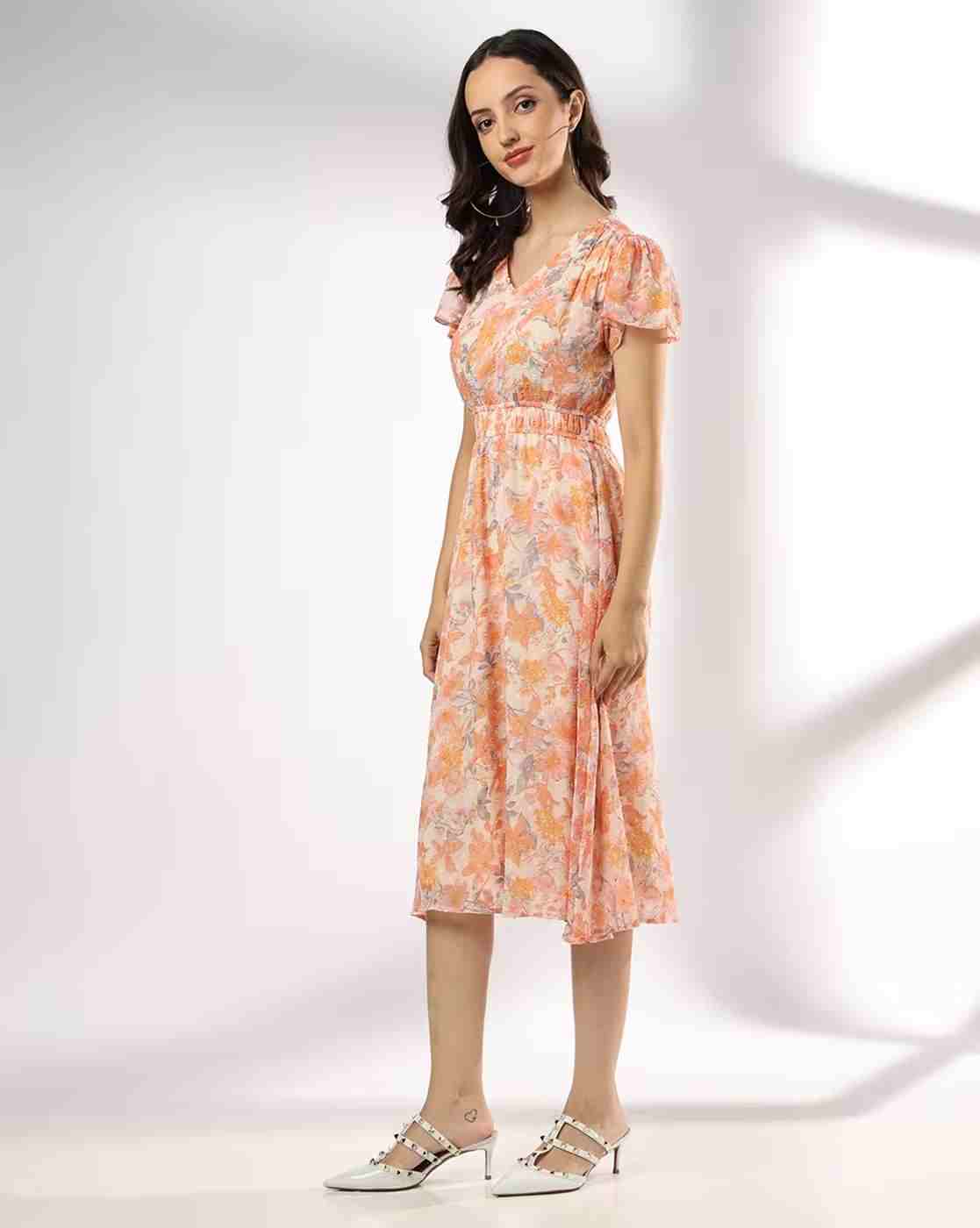 RIO | Women Floral Print Fit & Flare Dress|1