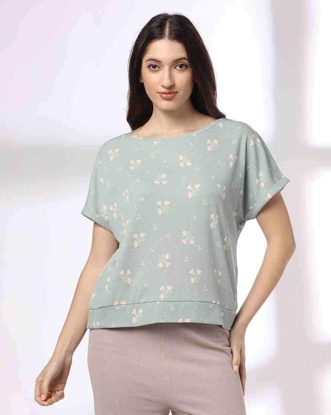 RIO | Women Floral Print Regular Fit Boat-Neck Top|0