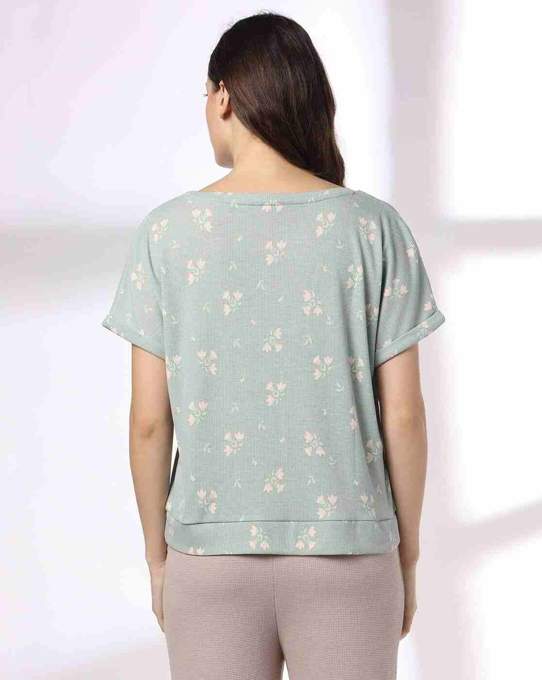 RIO | Women Floral Print Regular Fit Boat-Neck Top|2