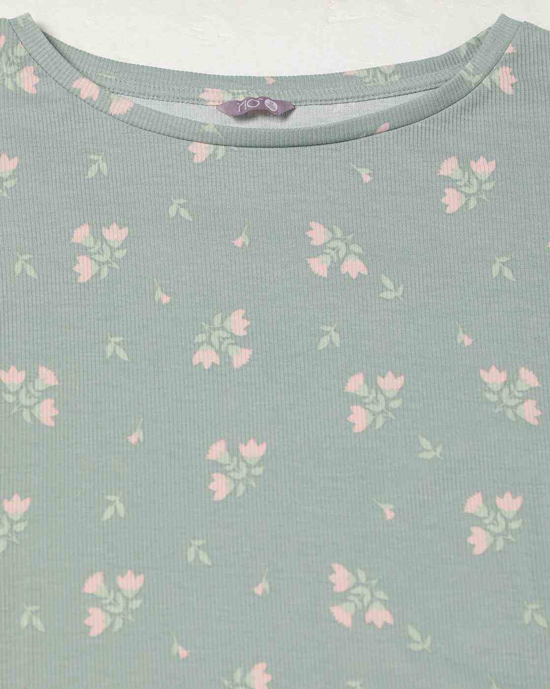 RIO | Women Floral Print Regular Fit Boat-Neck Top|4