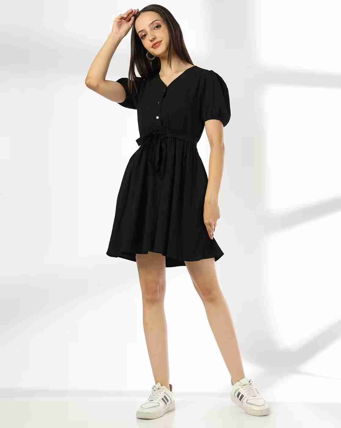 RIO | Women Striped V-Neck Fit & Flare Dress|0