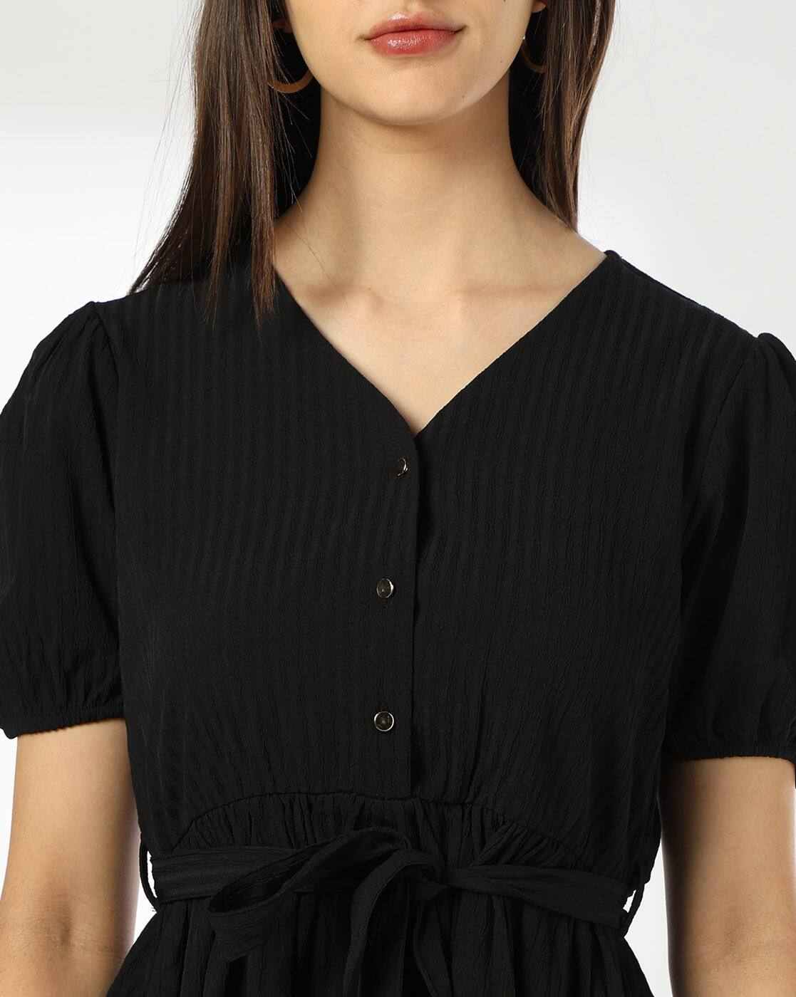 RIO | Women Striped V-Neck Fit & Flare Dress|3