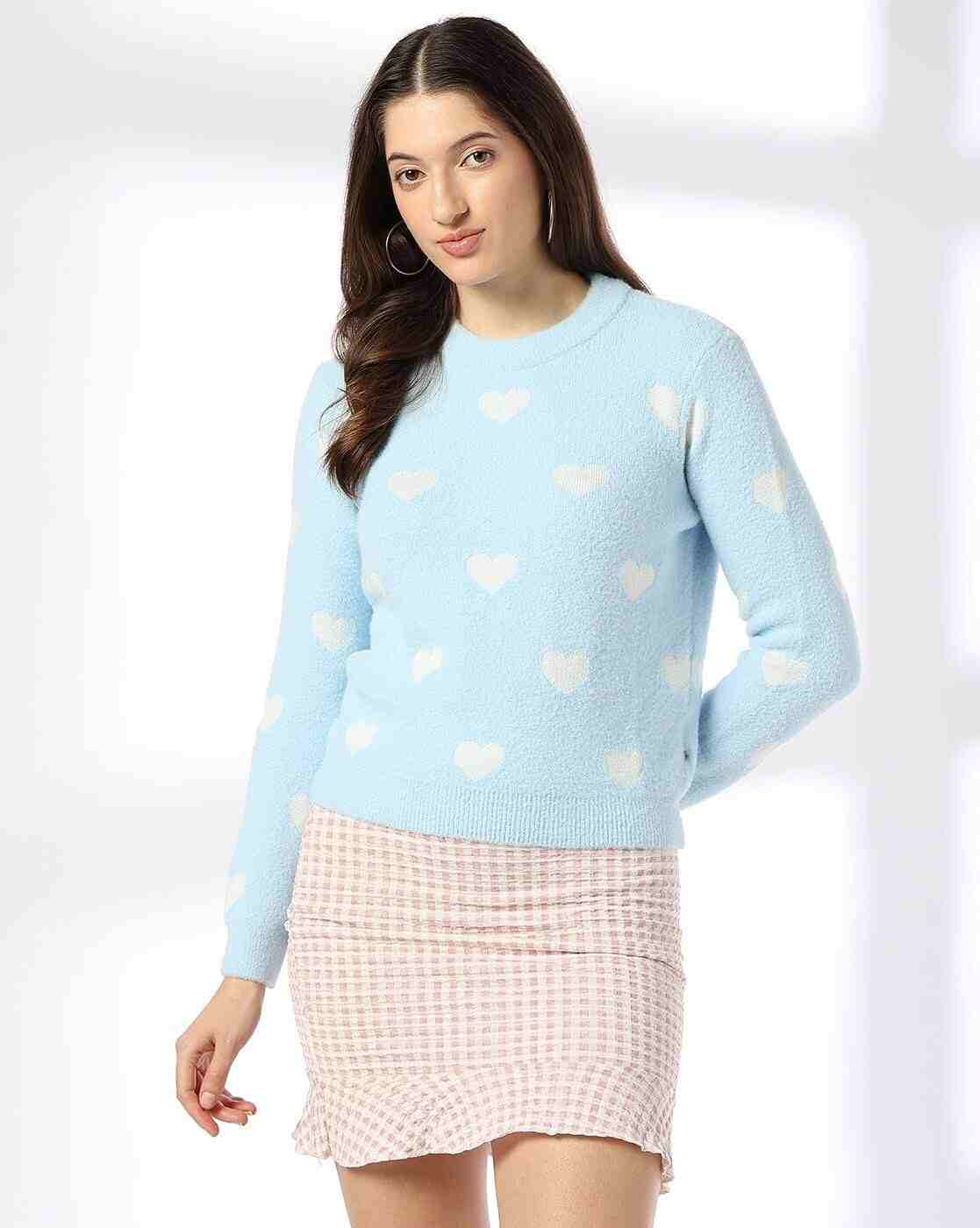 RIO | Women Heart Print Regular Fit Pullover|0
