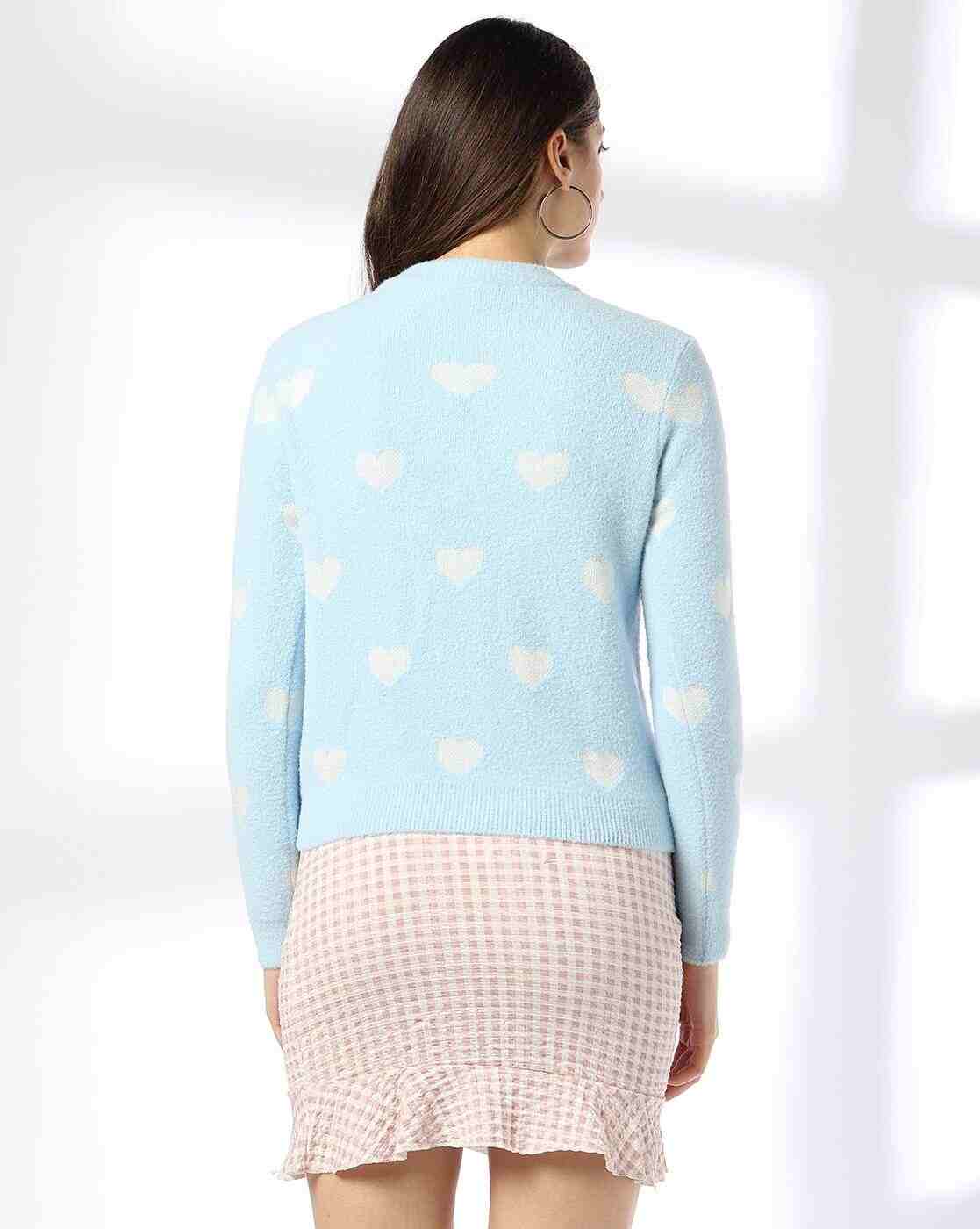 RIO | Women Heart Print Regular Fit Pullover|2