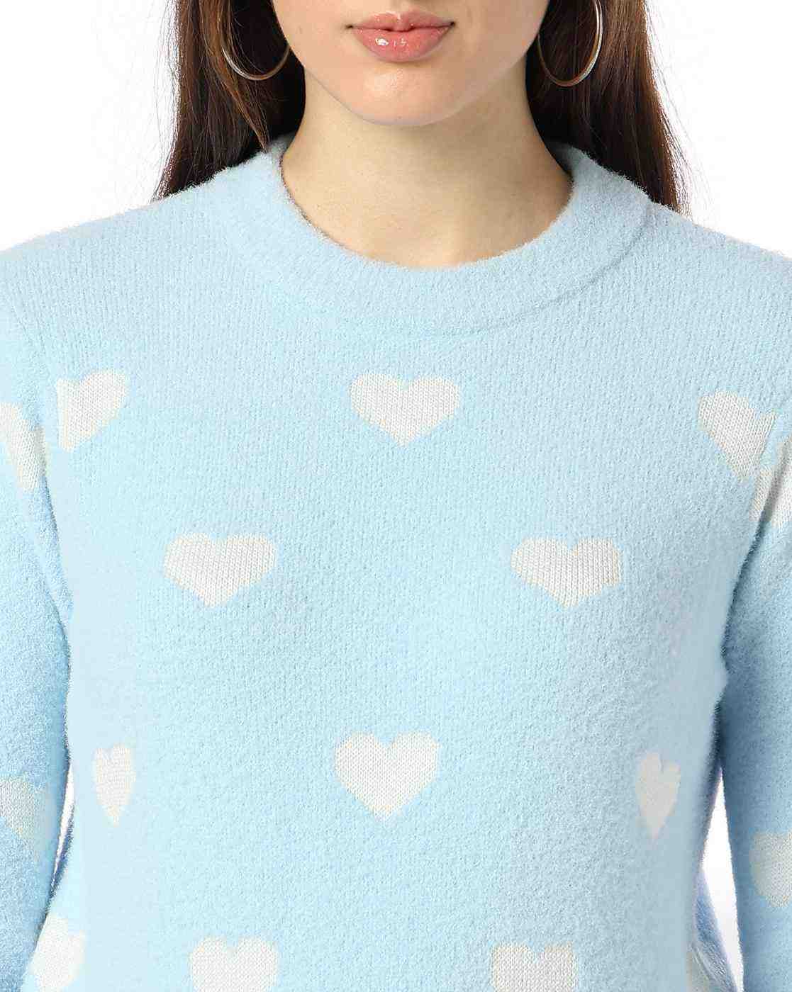 RIO | Women Heart Print Regular Fit Pullover|3