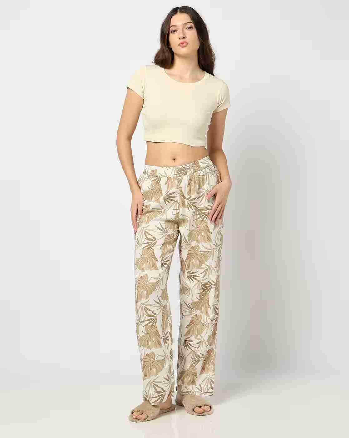 RIO | Women Leaf Print Pyjamas with Insert Pockets|0