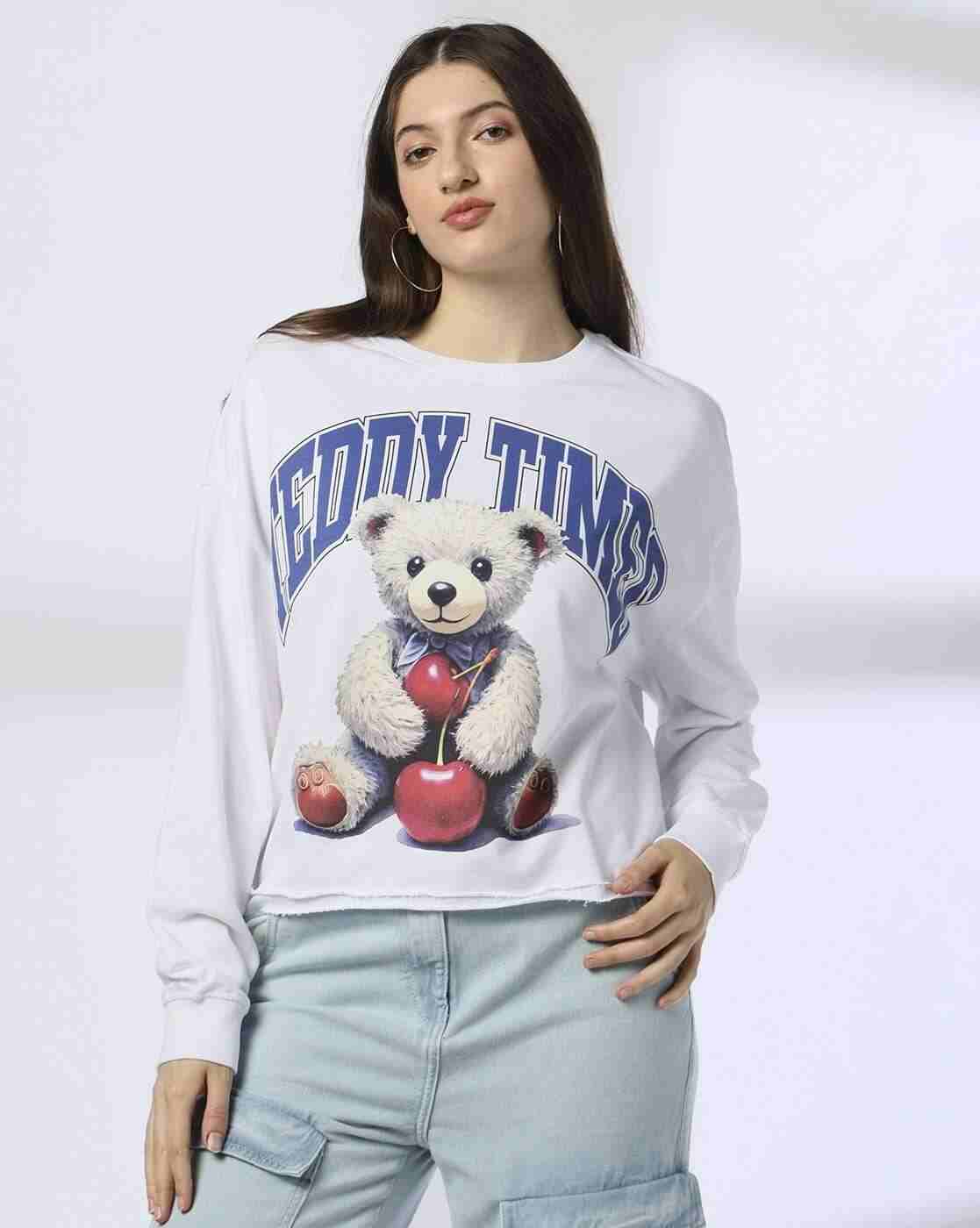 RIO | Women Teddy Time Print Regular Fit Sweatshirt|0