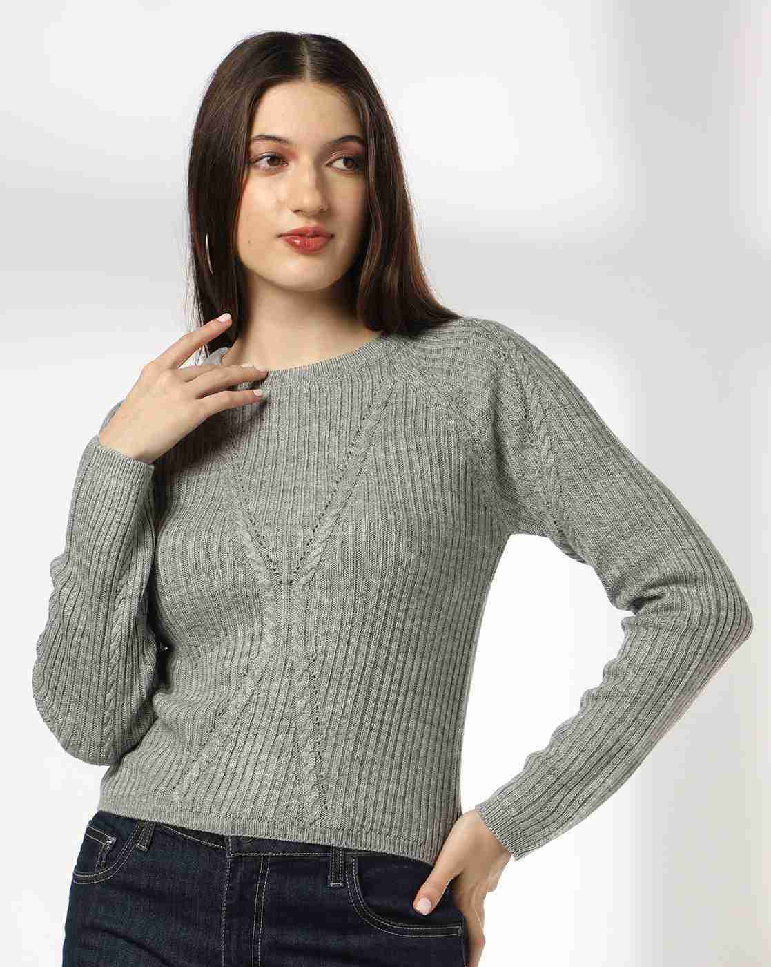 RIO | Women Ribbed Regular Fit Pullover|0