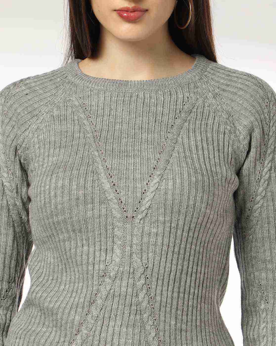 RIO | Women Ribbed Regular Fit Pullover|3