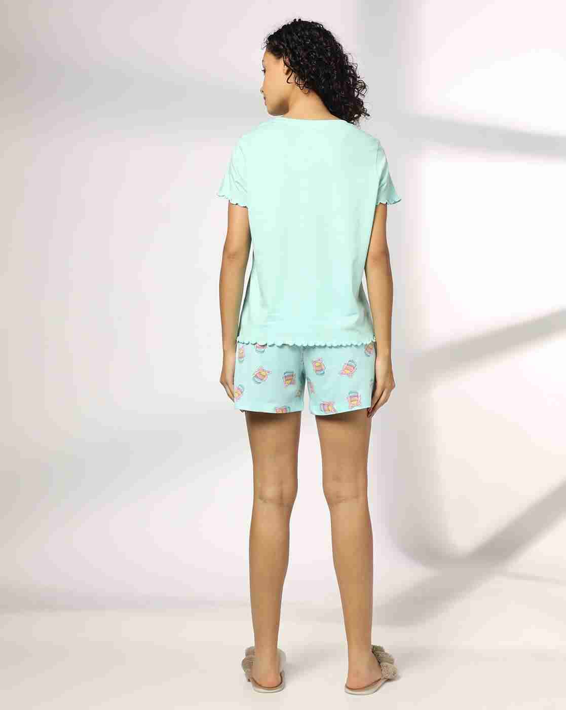 RIO | Women Graphic Print Round-Neck T-Shirt & Shorts Set|2
