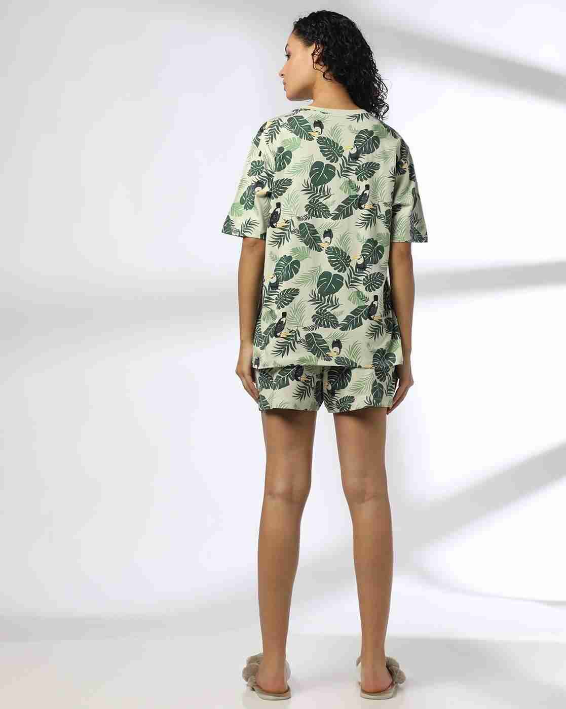 RIO | Women Tropical Print Cotton T-Shirt & Shorts Set|2