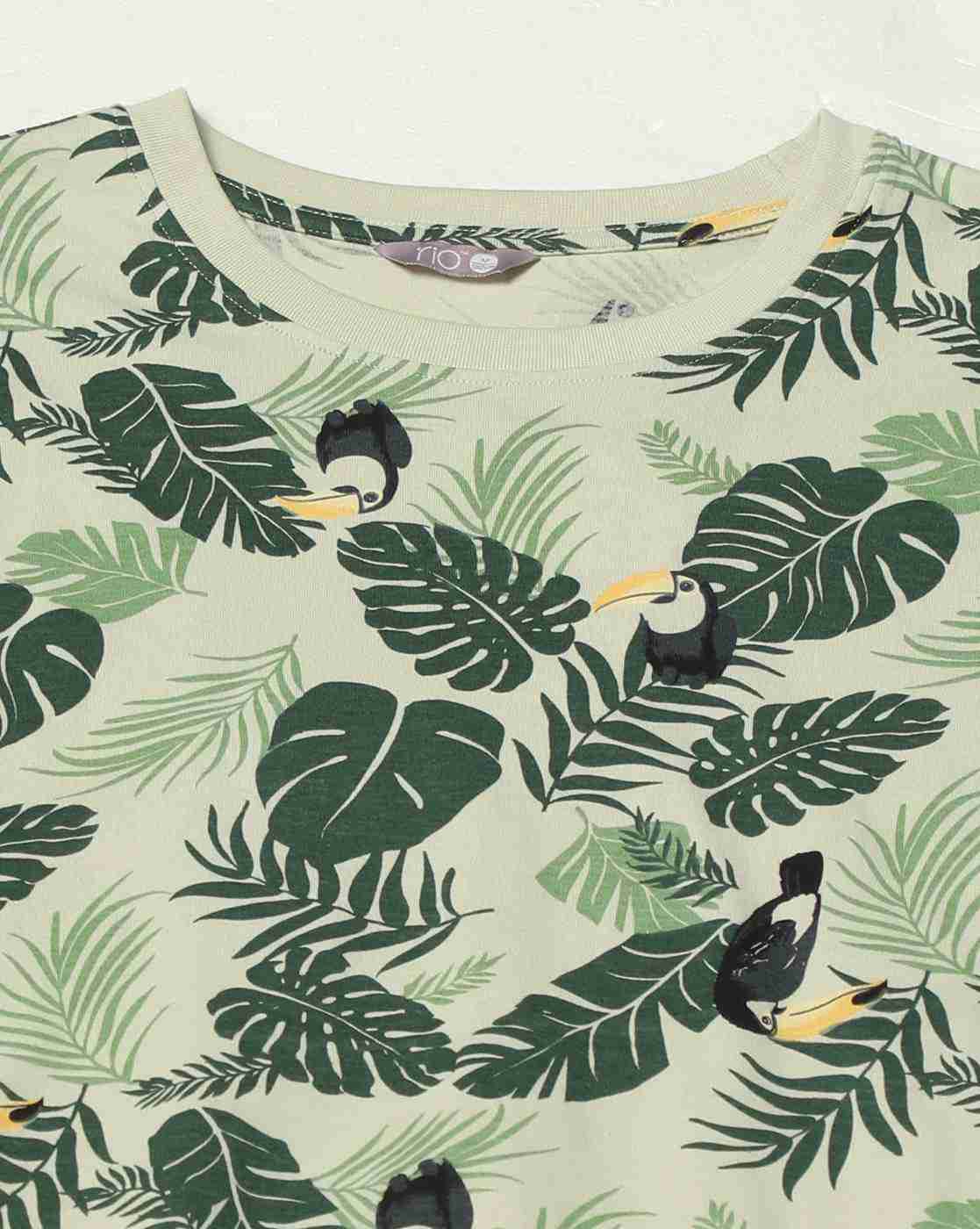 RIO | Women Tropical Print Cotton T-Shirt & Shorts Set|5