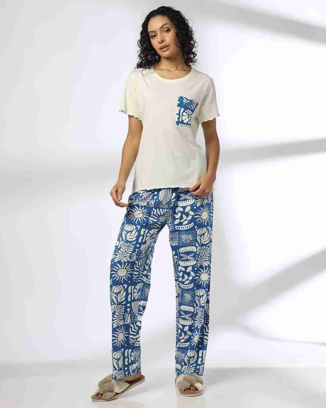 RIO | Women Floral Print T-Shirt & Pyjamas Set|0
