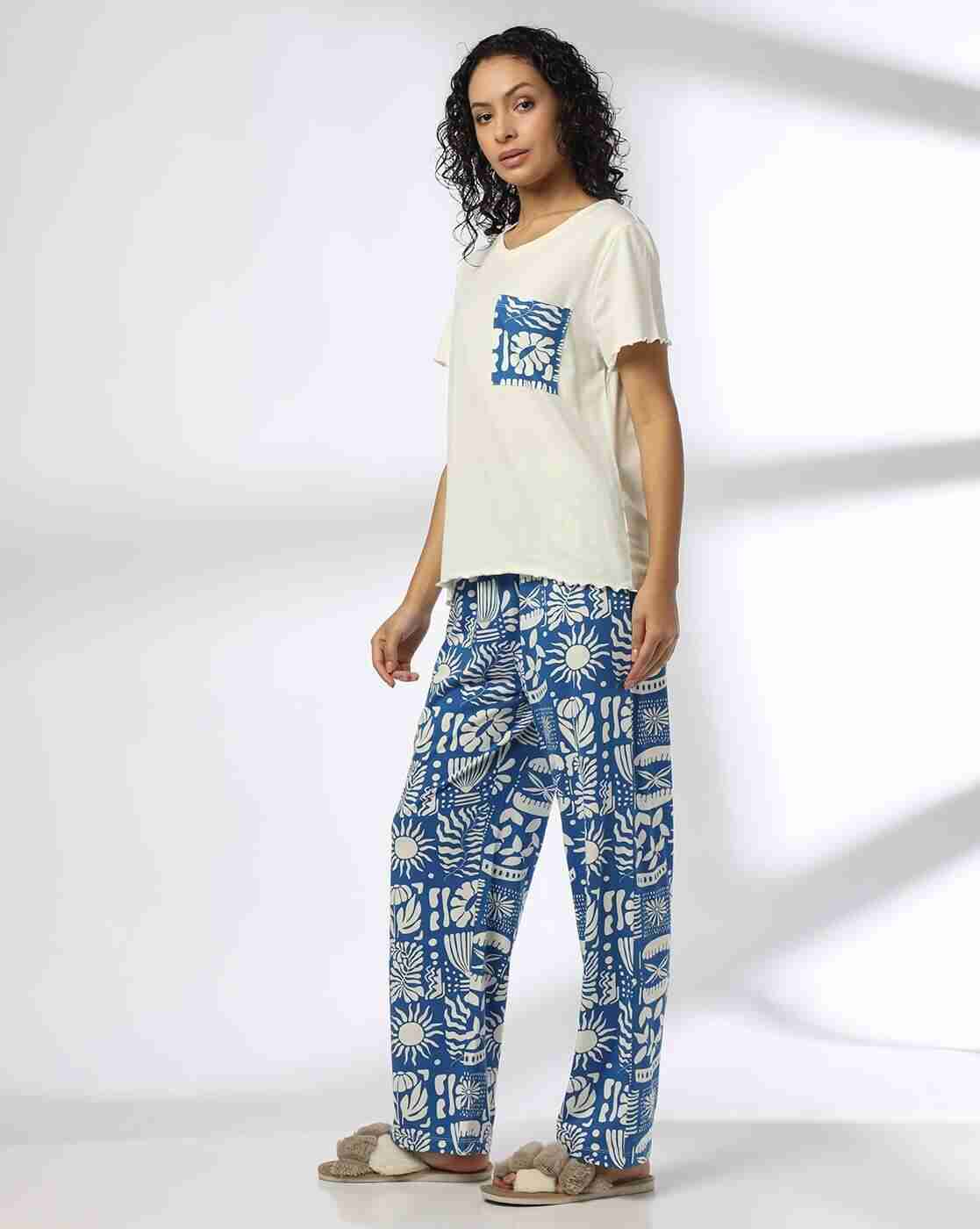 RIO | Women Floral Print T-Shirt & Pyjamas Set|1