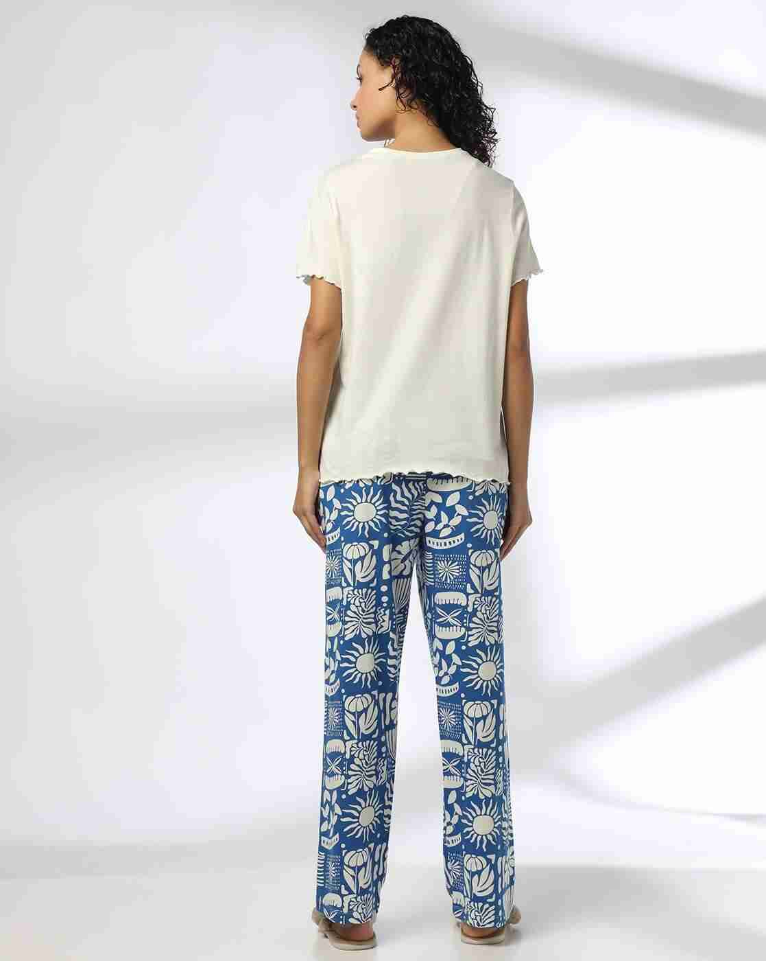 RIO | Women Floral Print T-Shirt & Pyjamas Set|2