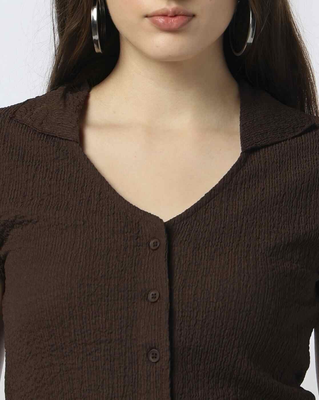 RIO | Women Slim Fit Shirt with Lettuce Hem|3