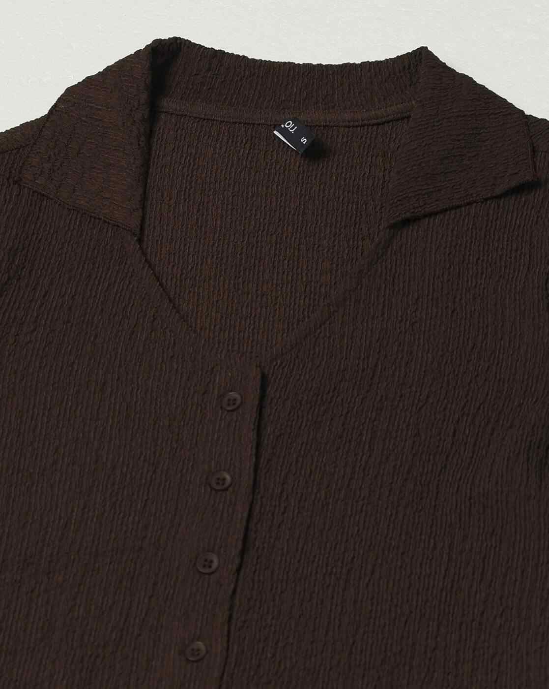 RIO | Women Slim Fit Shirt with Lettuce Hem|4