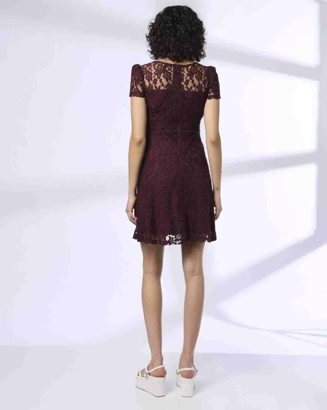 RIO | Women Lace Round-Neck A-Line Dress|2