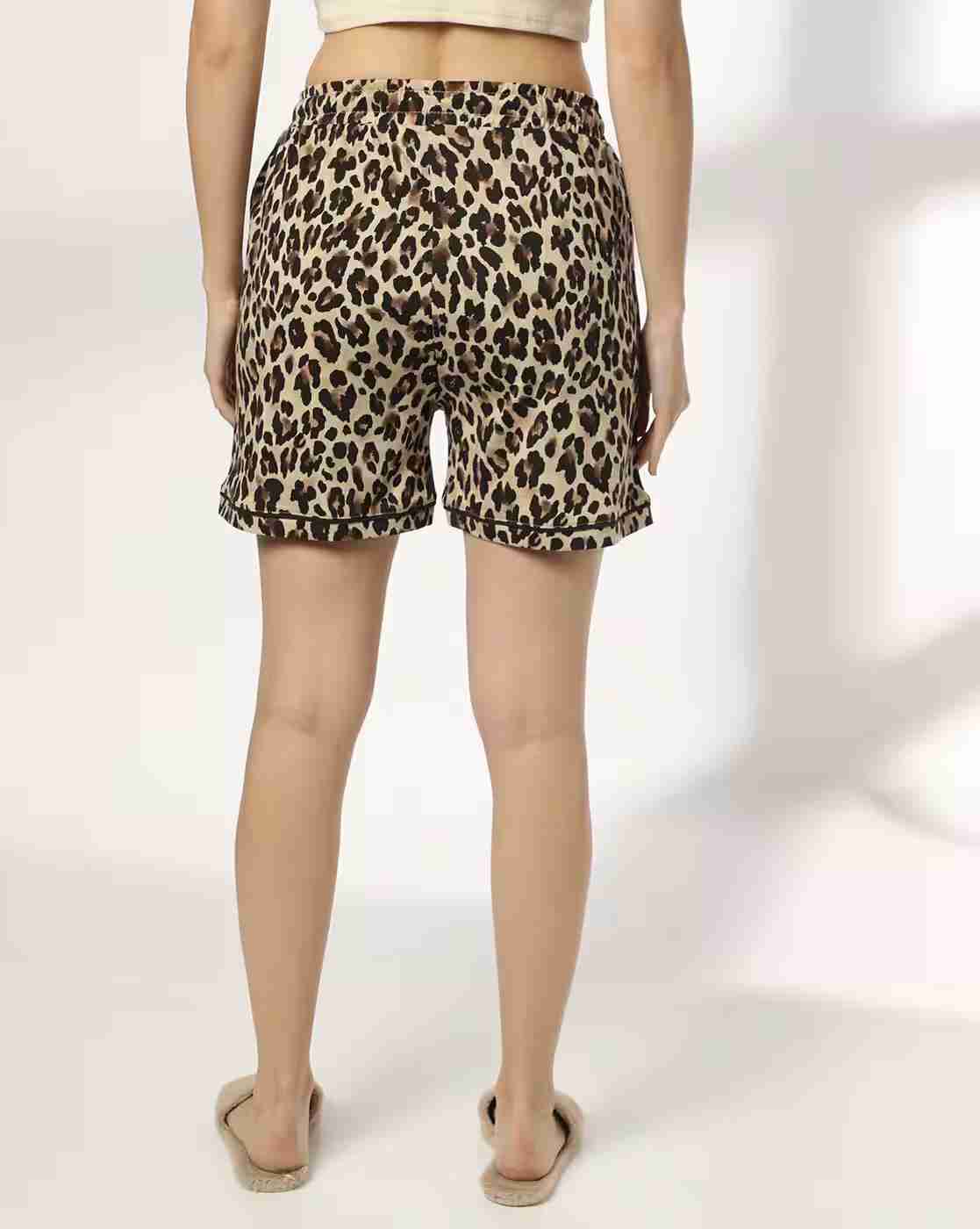 RIO | Women Animal Print Regular Fit Knit Shorts|2