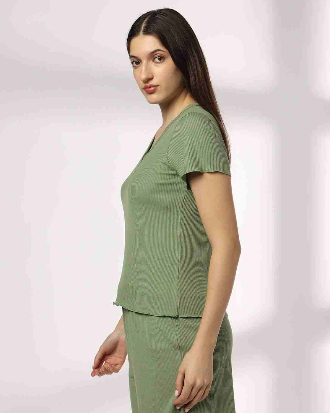 RIO | Women Ribbed V-Neck Top|1