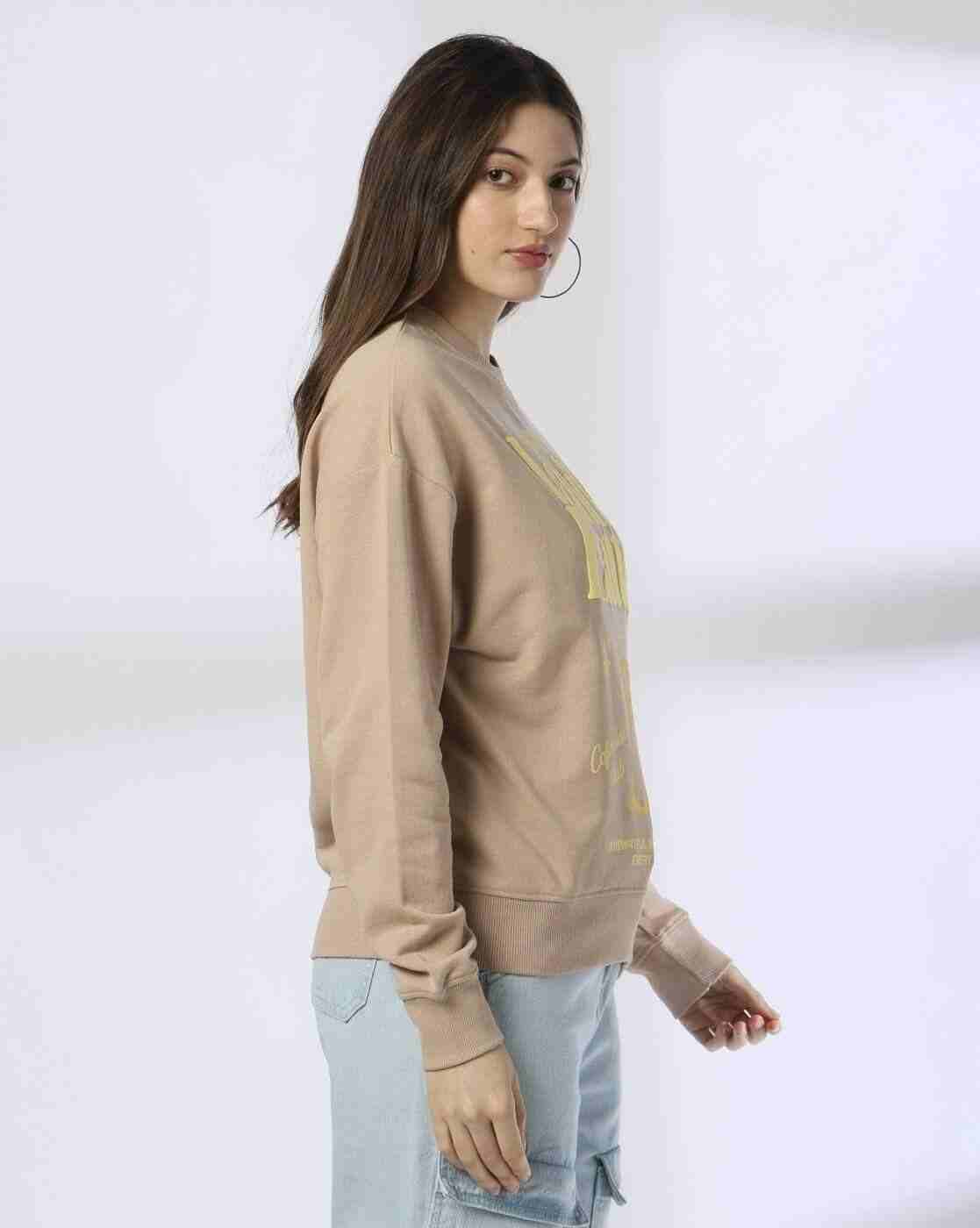 RIO | Women Vanilla Latter Print Regular Fit Sweatshirt|1