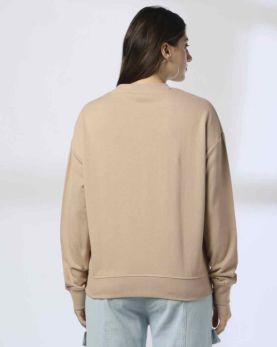 RIO | Women Vanilla Latter Print Regular Fit Sweatshirt|2